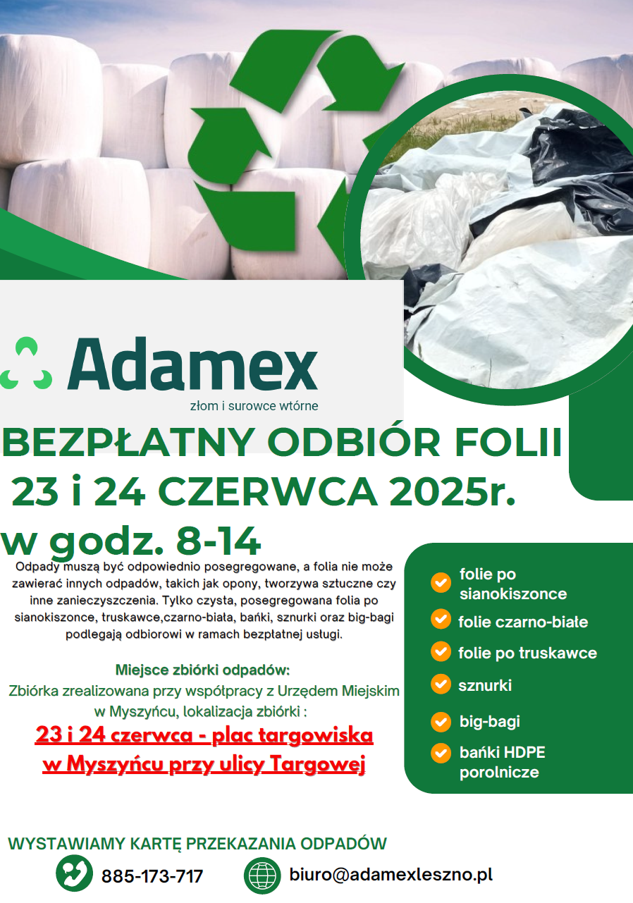 Plakat odbiór folii rolniczych