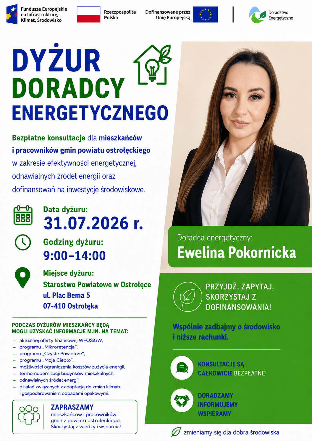 dyżur Doradcy Energetycznego WFOŚiGW