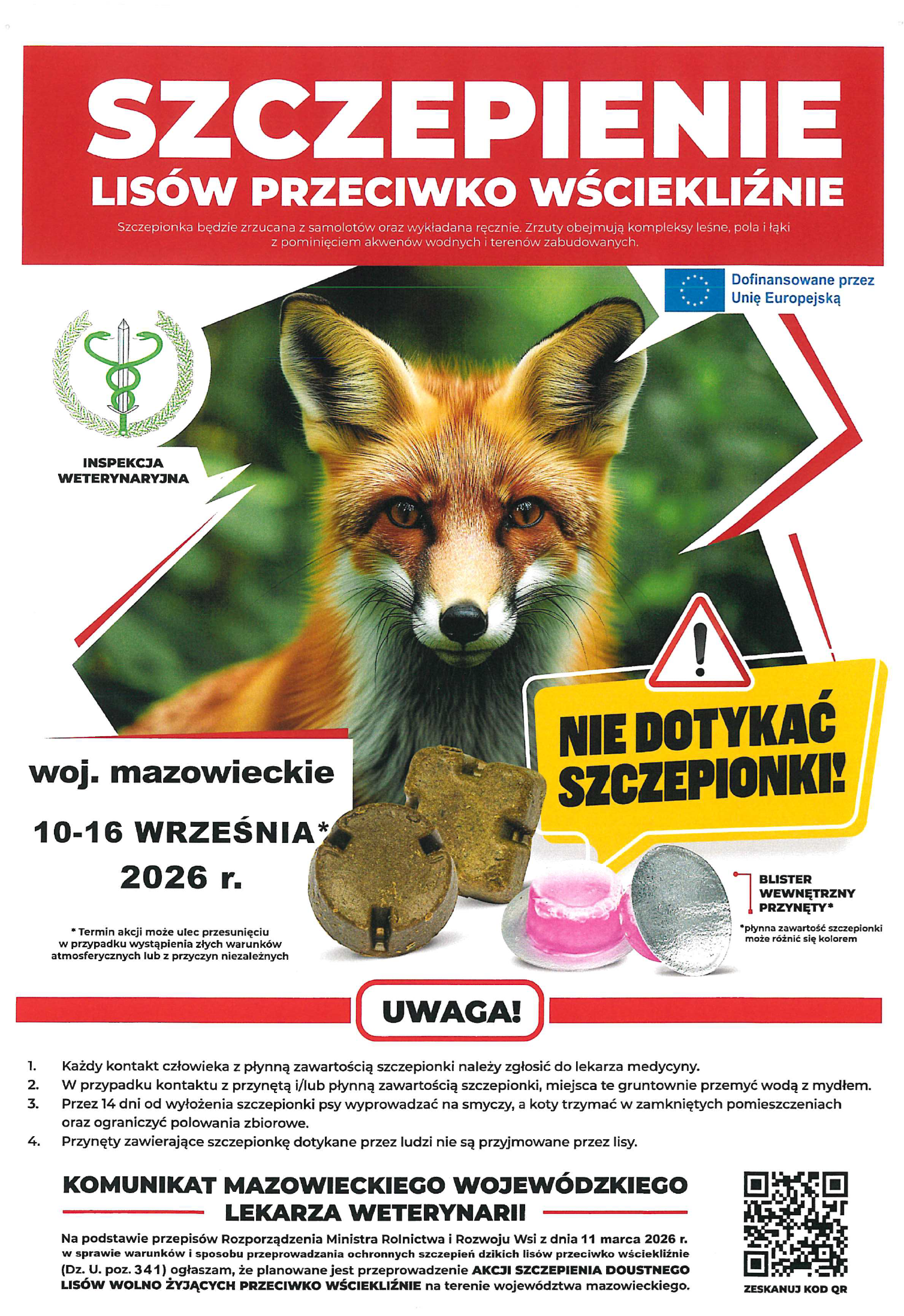 Plakat o szczepieniach lisów