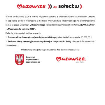 Podpisanie umów na zadania realizowane wramach aktywizacji Sołectw MAZOWSZE 2026” – „Mazowsze dla sołectw 2026”